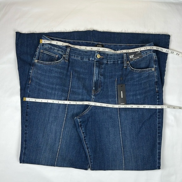 Express Women’s XL Reg 70’s Flare Mid Rise Flexx Hyper Stretch Frayed hem Jean - Picture 9 of 12